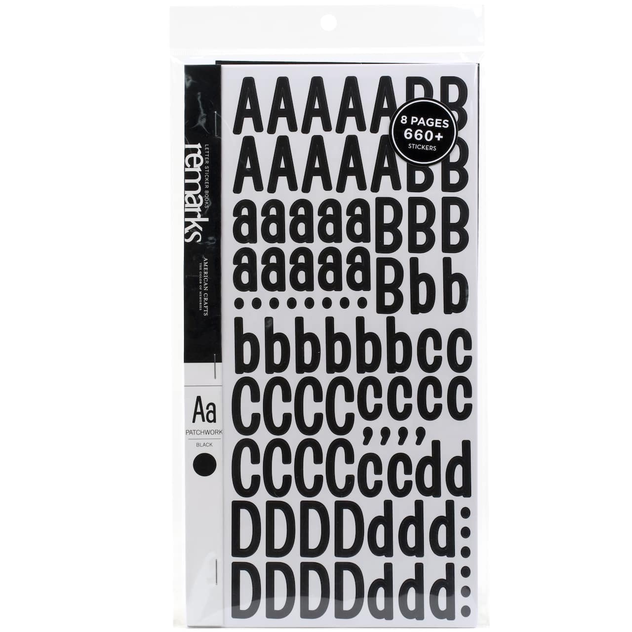 American Crafts™ Remarks Black Patchwork Letter & Number Sticker Book